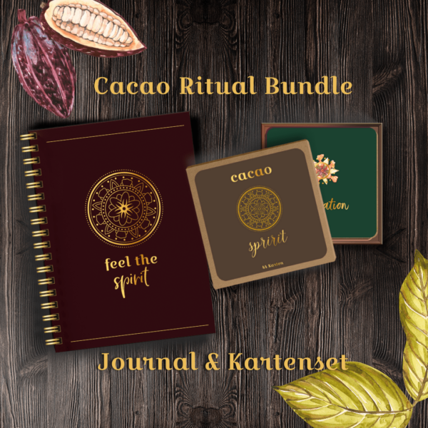 BUNDLE Cacao Spirit • 44 Impulskarten & Journal • Cacao Ritual Zeremonie